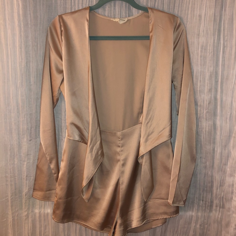 Silk tie romper